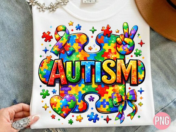 Autism Awareness Puzzle Piece Heart PNG