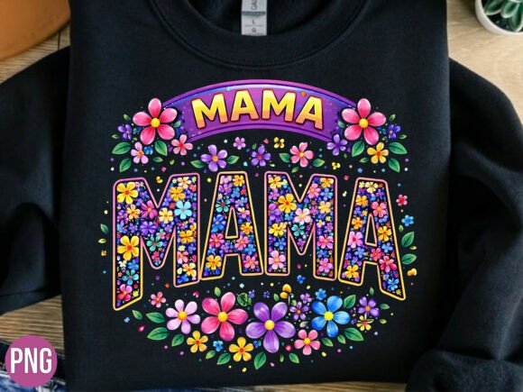Colorful Mama Floral Garden Design PNG