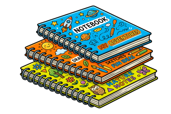 Colorful NoteBooks School Supplies Png