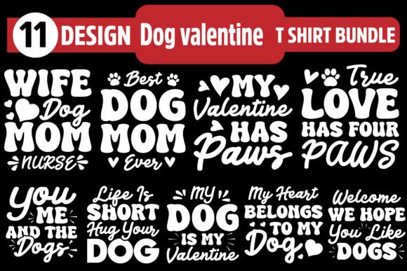 Dog Valentine SVG Bundle: 11 Cute Designs