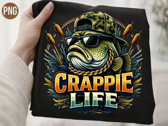 Elevating Outdoor Branding with the Crappie Life Fishing Camo Fish PNG