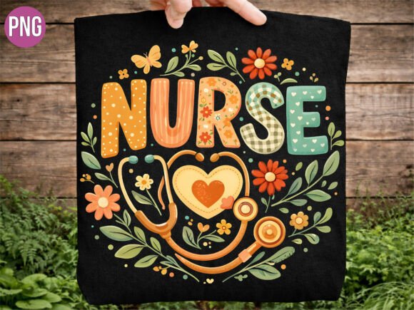 Enhance Your Nursing Brand with the Floral Nurse Stethoscope Heart Life PNG