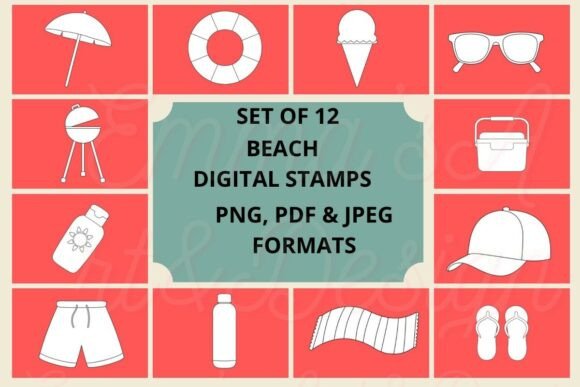 Evaluating Summer Beach Digital Stamps for Creative Projects