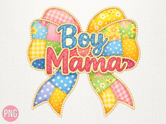 Integrating the Boy Mama Colorful Patchwork Coquette PNG into Your Creative Workflow