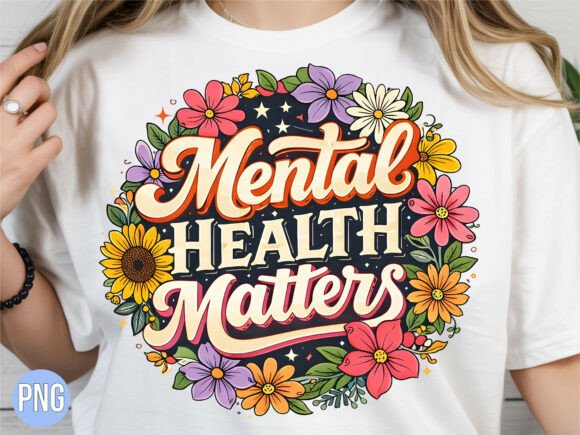 Integrating the Retro Mental Health Matters Floral PNG into Your Creative Workflow