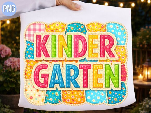 Kindergarten School Patchwork Teacher PNG: Elevating Creative Projects with High-Quality Digital Design