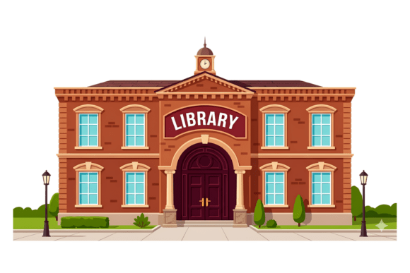 Library Building School Supplies PNG