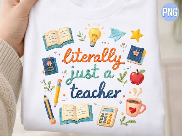 Literally Just a Teacher School PNG: Elevating Educational Design with High-Quality Digital Assets