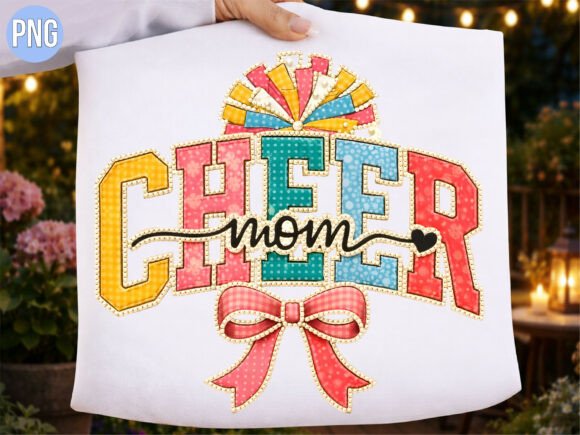 Strategic Branding with the Cheer Mom Floral Sports Bow PNG T-shirt Design